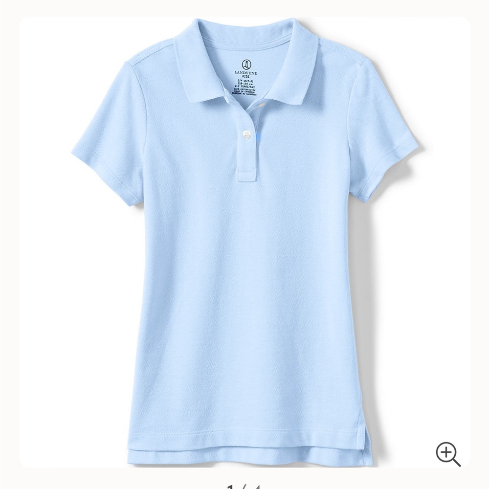 Lands End girls light blue uniform polo shirt